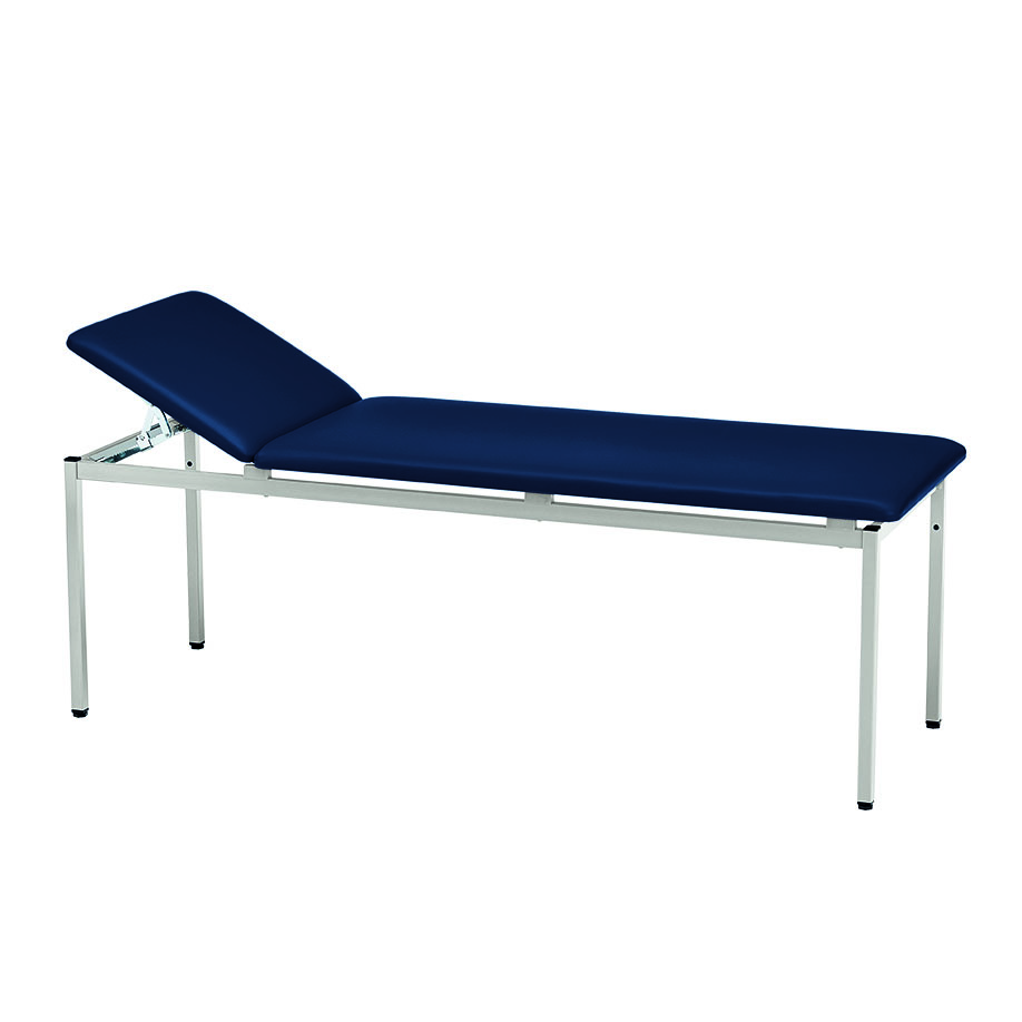 Untersuchungsliege Classic, ozean, weißaluminium lackiert, inkl.Rollenhalter