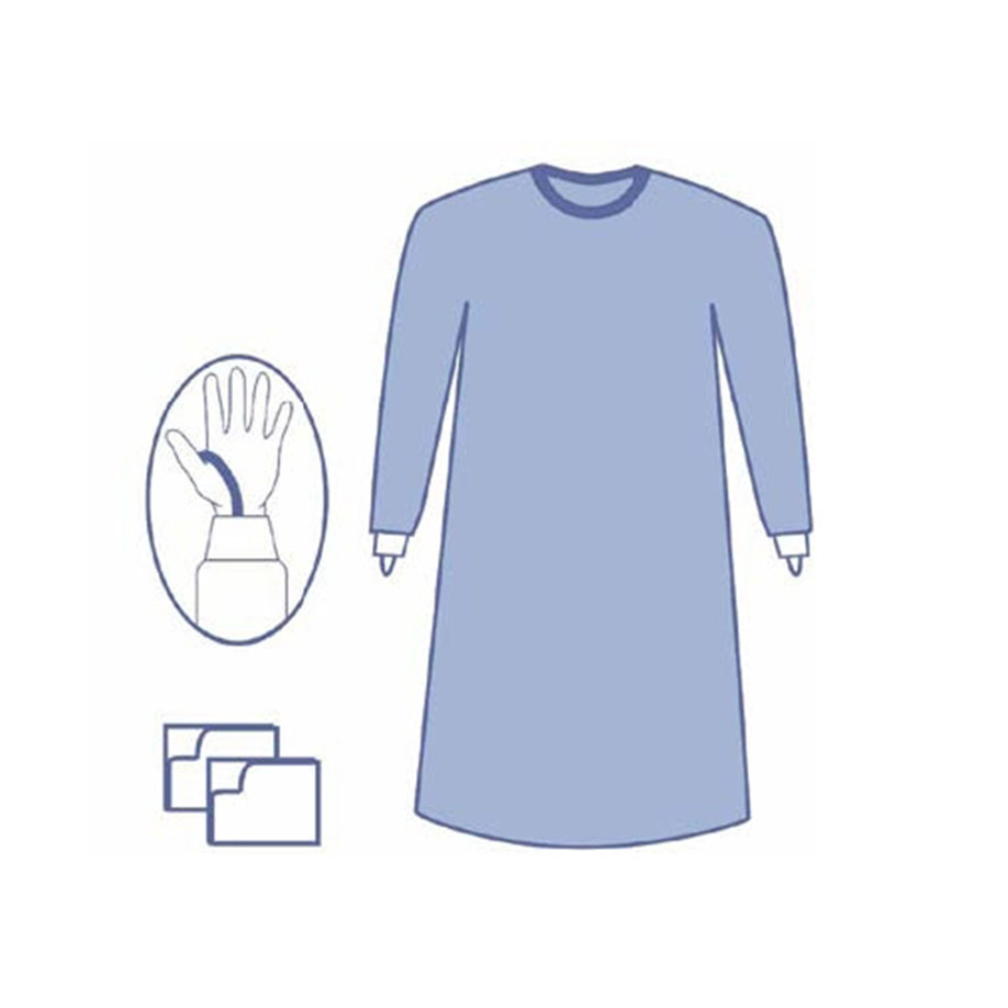 OPS Essential Standard OP-Mäntel blau, mit Daumenschlaufen, XL, 140 cm (32Sets)