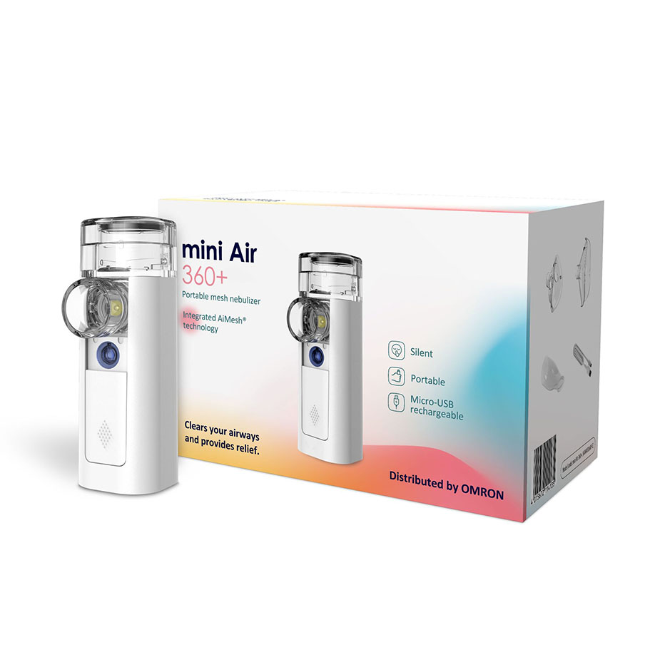 OMRON Inhalationsgerät mini AIR 360+ geräuschloser Membranvernebler