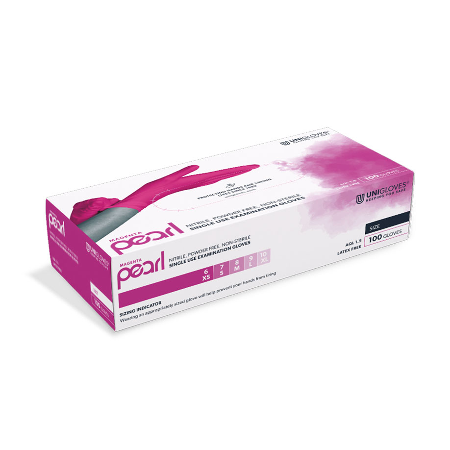 Magenta Pearl Nitril U.-Handschuhe Gr.XL unsteril puderfrei magenta (100 Stck.)