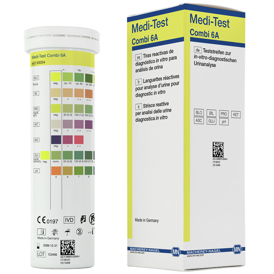 Medi-Test Combi 6 A Harnteststreifen (100 T.)