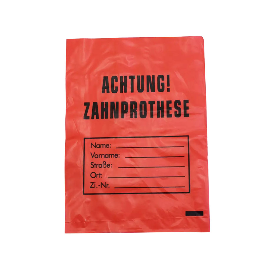 Zahnprothesenbeutel rot, LDPE, 170 x 240 mm, 35 m (100 Stck.)