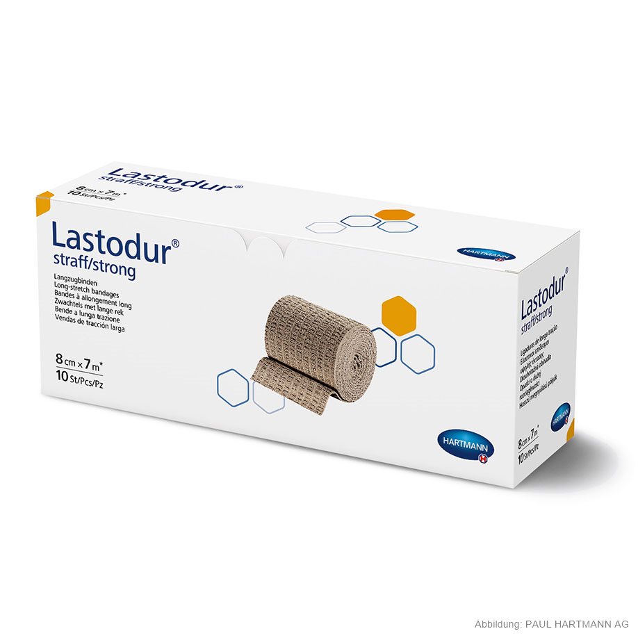 Lastodur straff/strong Langzugbinden 7 m x 8 cm (10 Stck.)