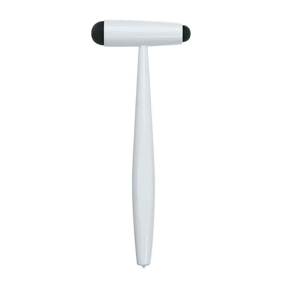 Reflexhammer nach Troemner, groß, 23 cm, Aluminium und Messing, weiß