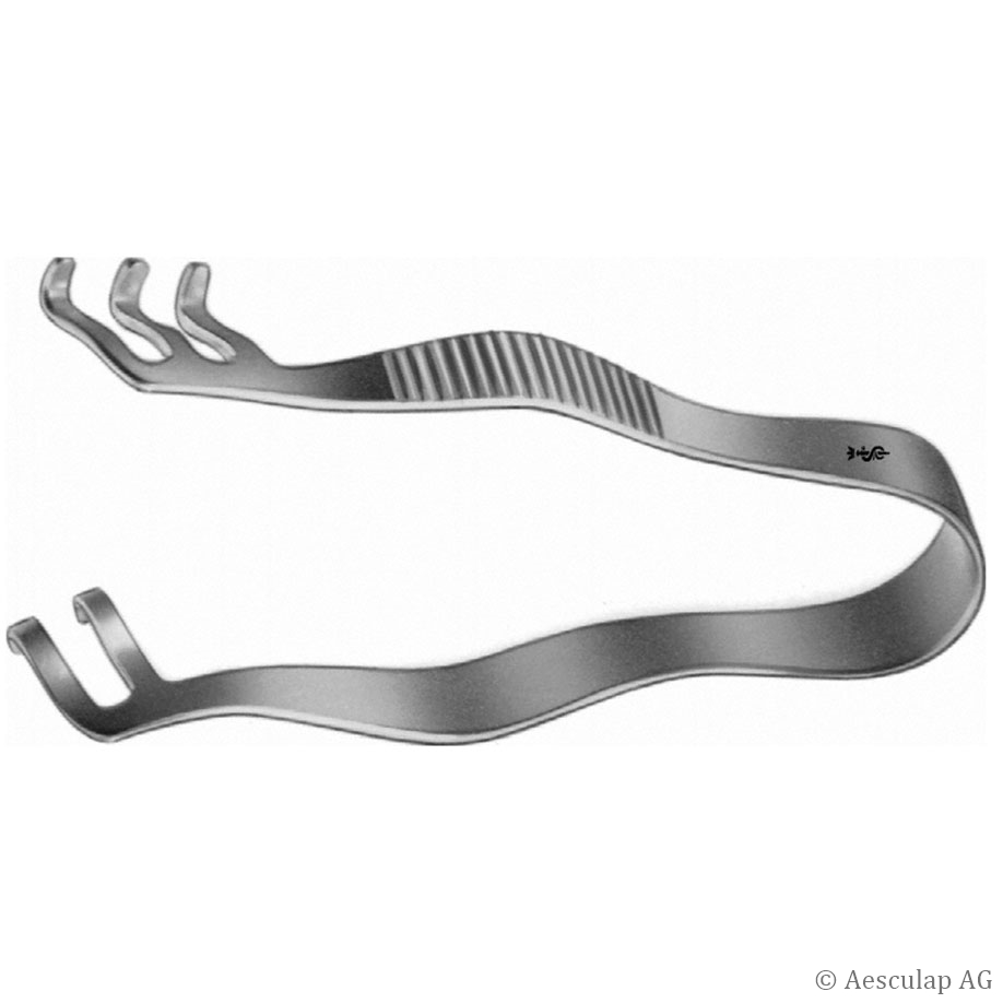 Wundspreizer Finsen, 2 x 3 Zähne 7,5 cm, selbsthaltend, stumpf, unsteril
