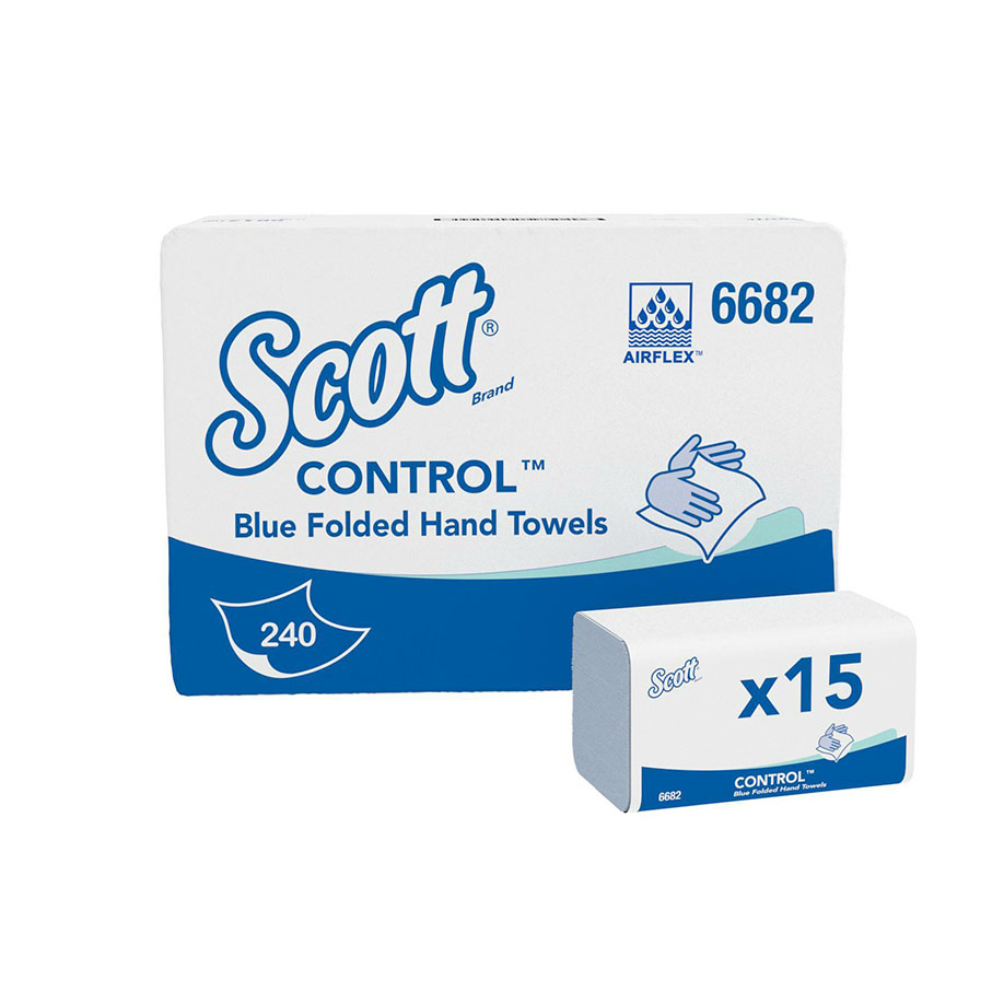 SCOTT Control Falthandtücher 1-lagig, blau, 20 x 31,5 cm (15 x 240 Bl.)