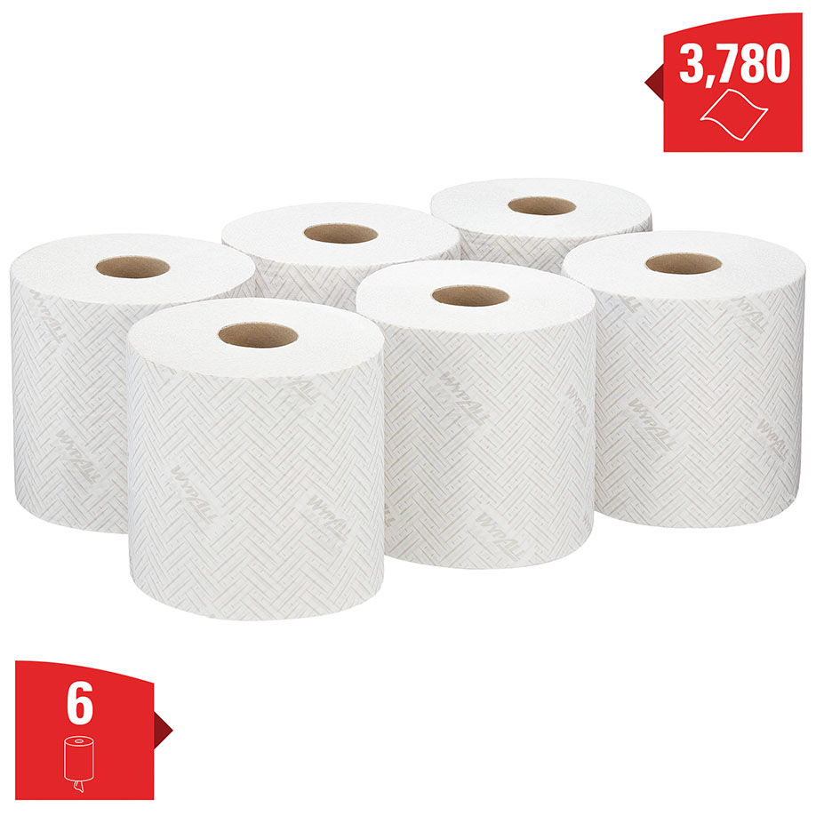 WYPALL Papierreinigungstücher, 1-lagig, weiß,18,5 x 38 cm (6 x 630 Bl.)