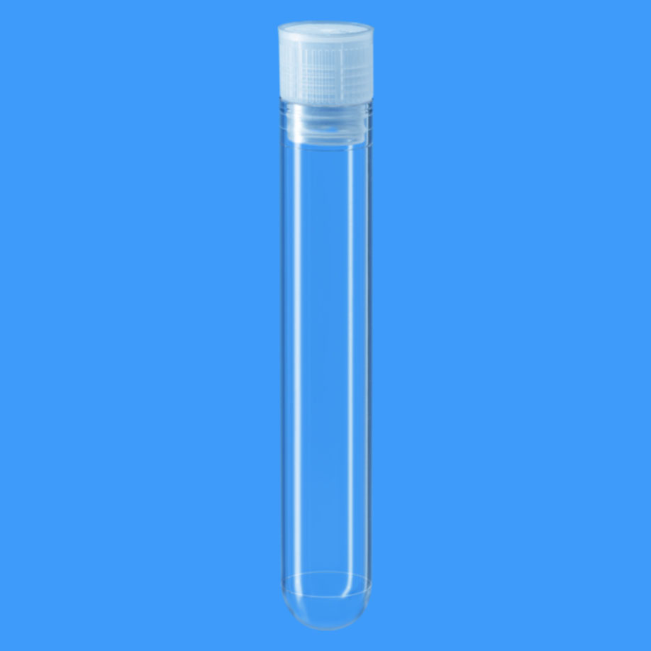 PS-Röhrchen 13 ml, 95 x 16,8 mm, steril m.montiertem Eindrückstopfen (100 Stck.)