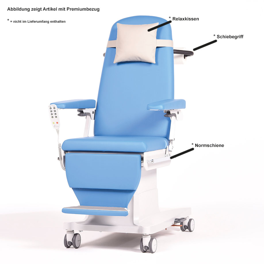 Infusionsliege und Transfusionsliege Multiline next IT, mit 4 Motoren,