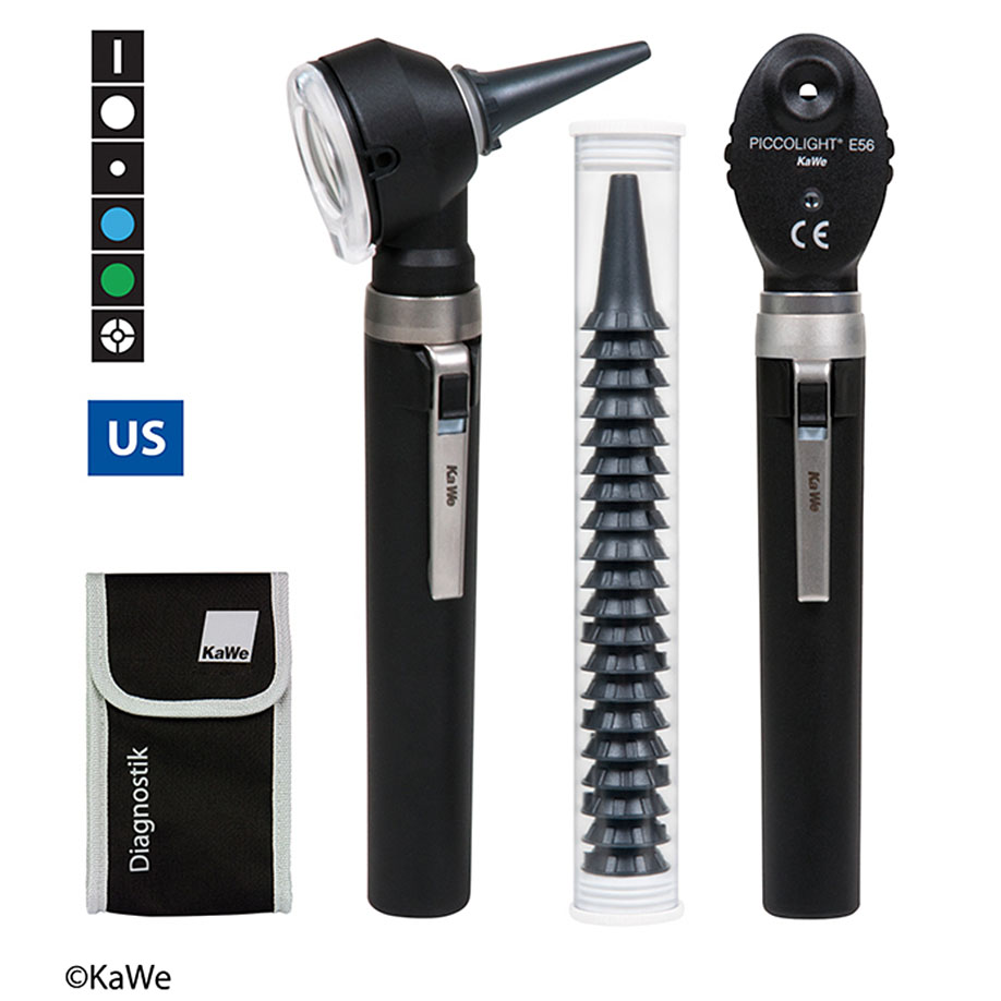 KaWe PICCOLIGHT F.O. LED/E56 LED Otoskop-/Ophthalmoskop-Set night 2,5 V
