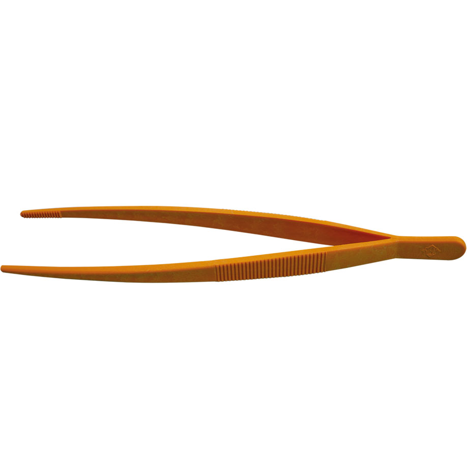 Pinzette, POM, gelb, stumpf, elastisch, Länge 250 mm
