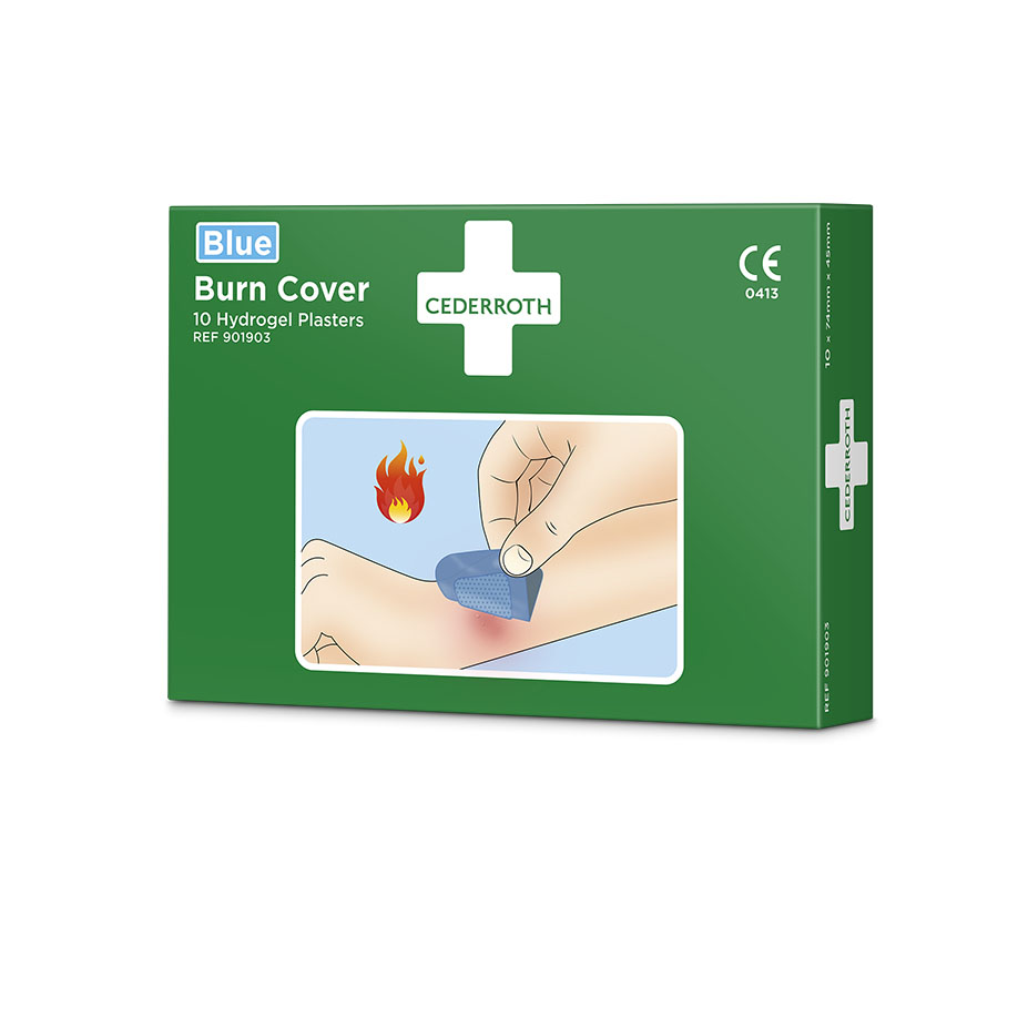 Cederroth Burn Cover blue, Hydrogel- pflaster, steril, 74 x 45 mm (10 Stck.)