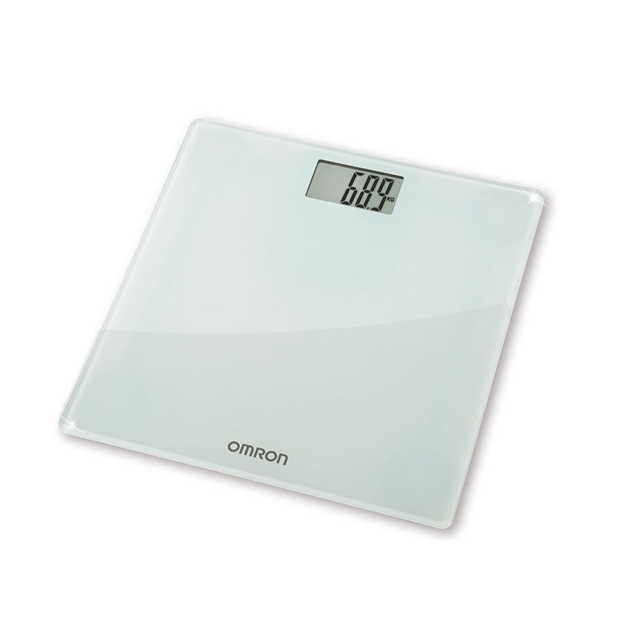 OMRON Digitale Personenwaage HN-286 Edelstahl-Optik/Glas