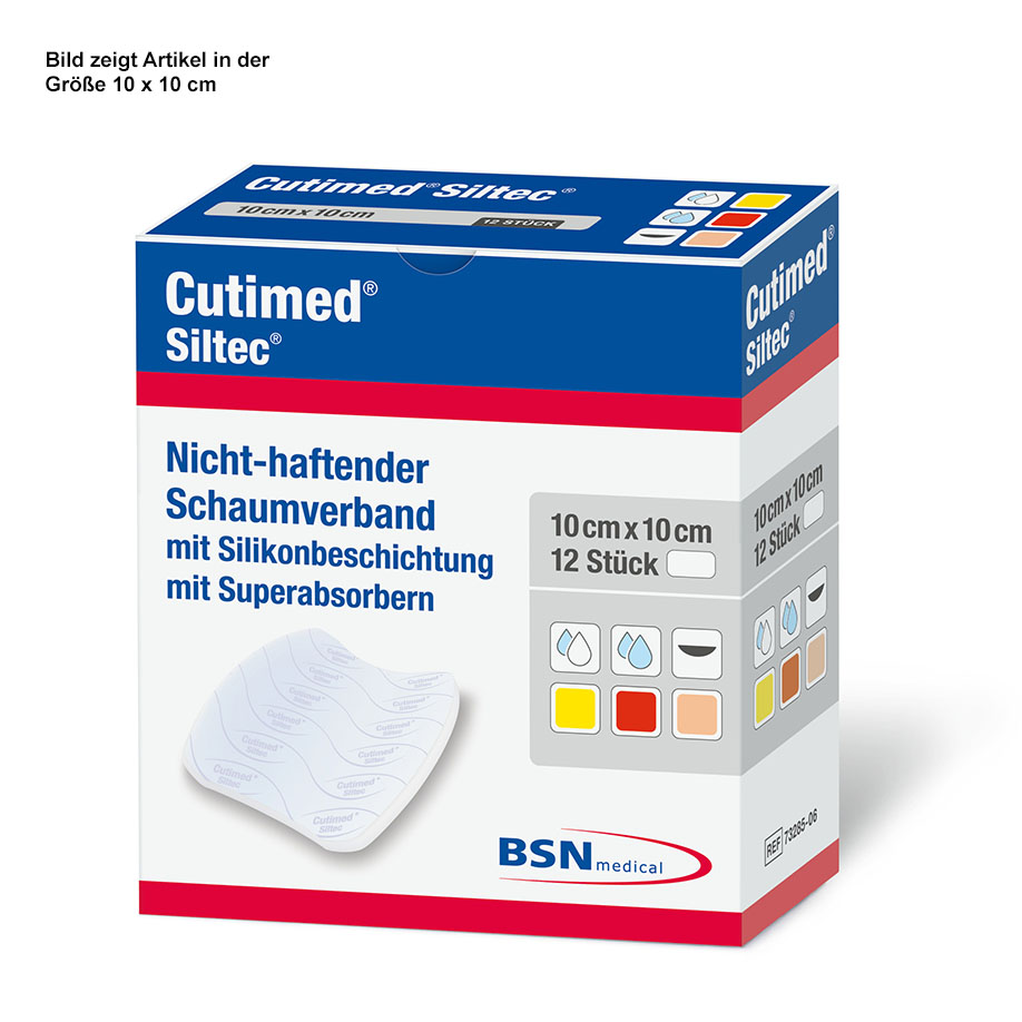 Cutimed Siltec Schaumverband 15 x 15 cm, steril (12 Stck.)