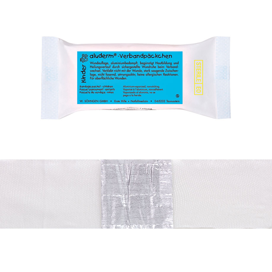 aluderm Kinder Verbandpäckchen mittel, steril ca. 2 m x 6 cm