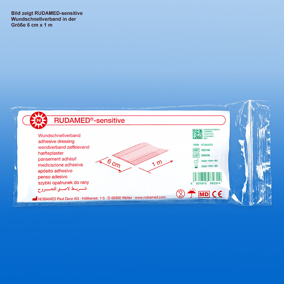 RUDAMED-sensitive Wundschnellverband 4 cm x 5 m
