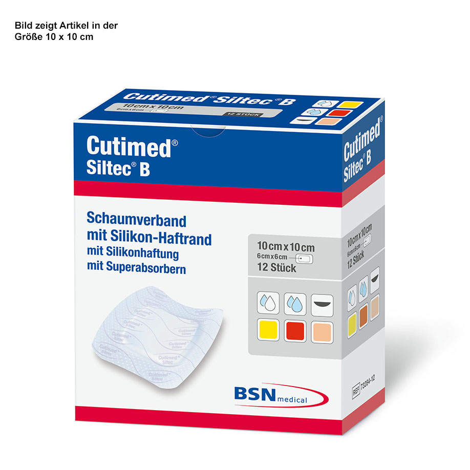 Cutimed Siltec B Schaumverband 15 x 15 cm, steril (12 Stck.)