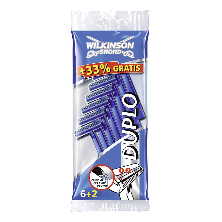 Einmal-Rasierer Wilkinson Duplo, unsteril, zweischneidig (6+2 Stck.)