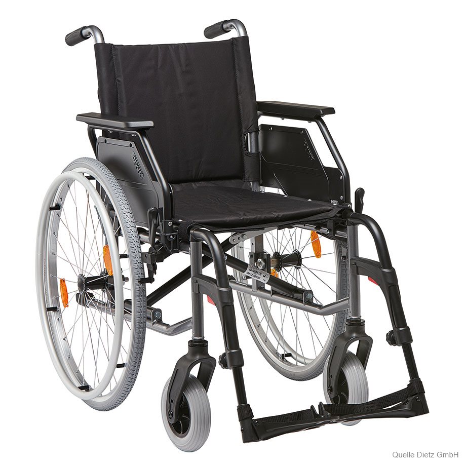 Faltrollstuhl Caneo_B anthrazit Bezug Nylon schwarz Sitzbreite 48 cm