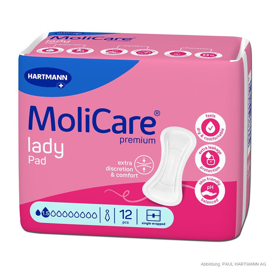 MoliCare Premium lady pad 1,5 Tropfen, Inkontinenzeinlagen (12 Stck.)