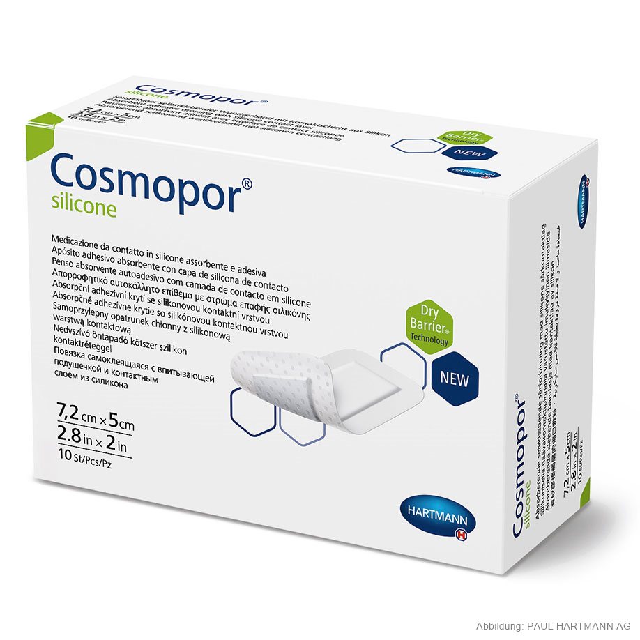 Cosmopor silicone Wundverband steril 7,2 x 5 cm (10 Stck.)