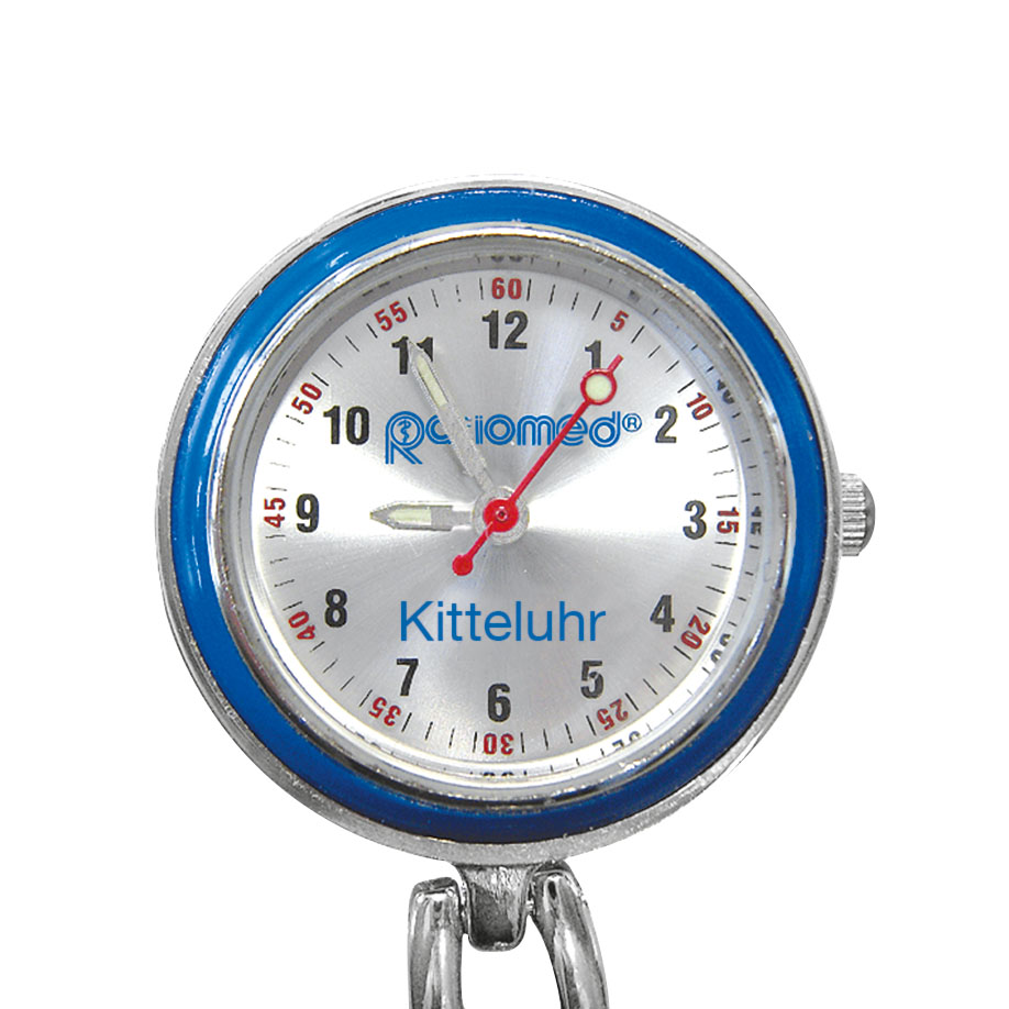 Kitteluhr ratiomed blau/silber in Metalldose