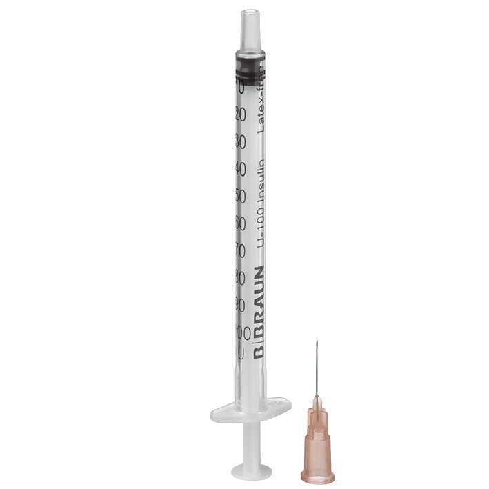 Omnifix 100 Duo Insulinspritzen 1 ml m. beigel. Kanüle 0,45x12 mm (100 Stck.)