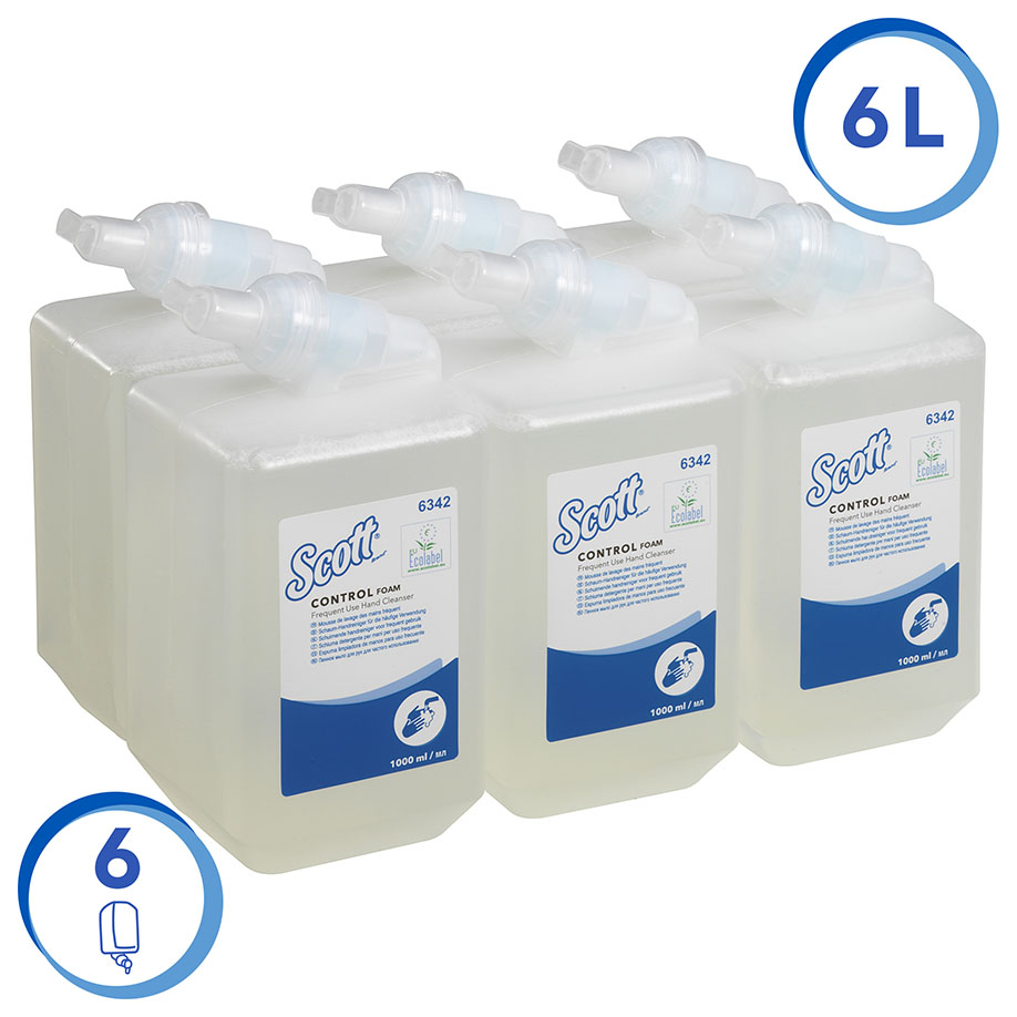 SCOTT Control Schaumseife, transparent,unparfümiert (6 x 1 Ltr.)