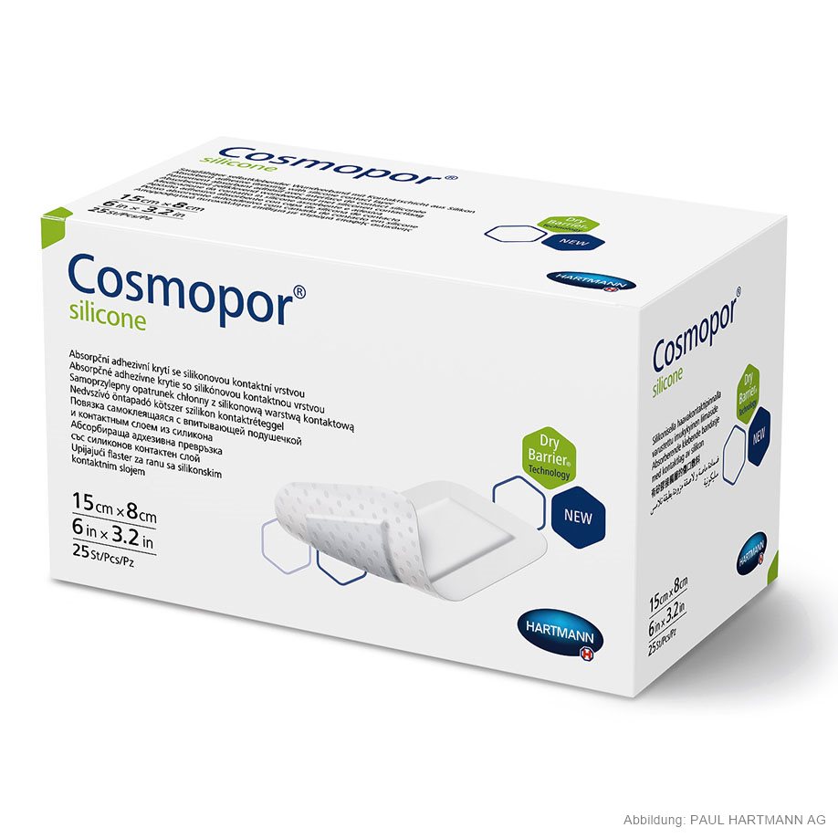 Cosmopor silicone Wundverband steril 15 x 8 cm (25 Stck.)