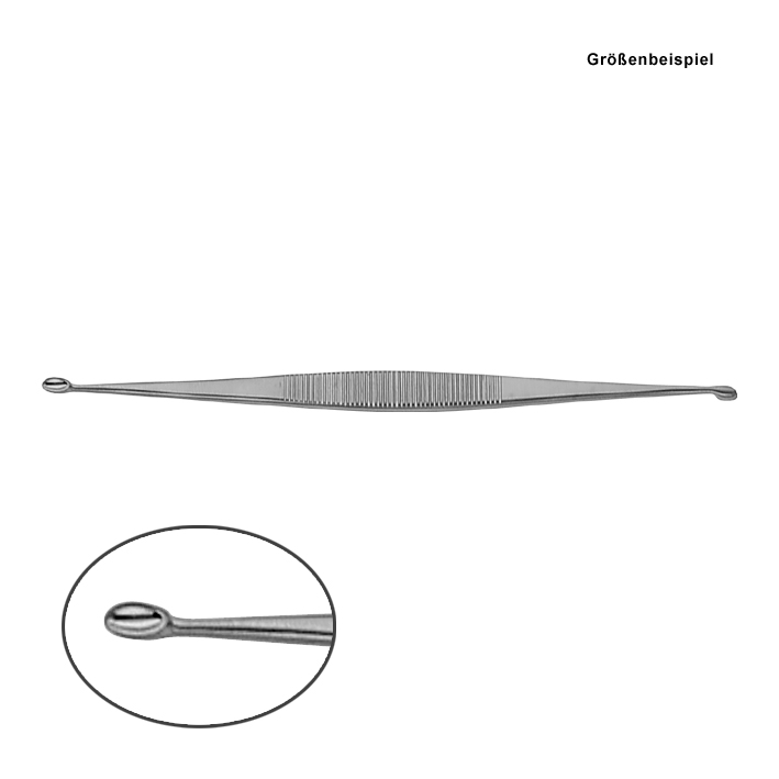 scharfer Doppellöffel nach WILLIGER, oval/oval, Fig. 1/2, 13,5 cm