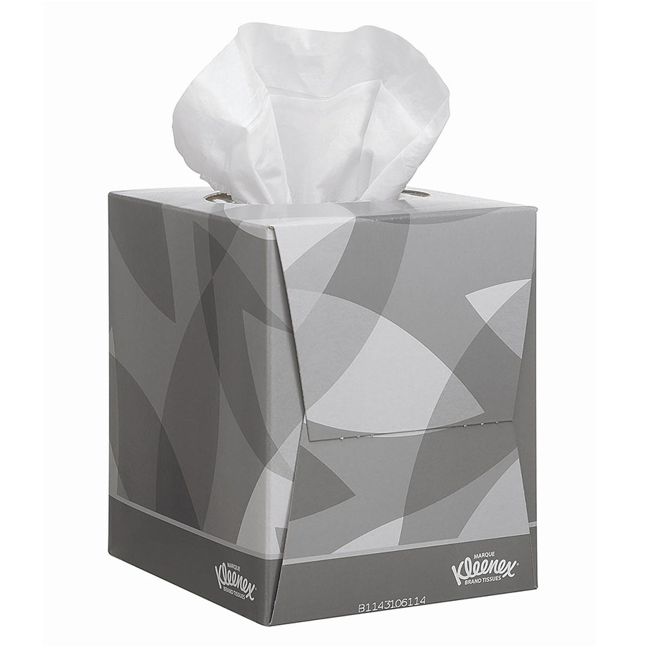KLEENEX Kosmetiktücher (Würfel-Box), 2-lagig, 20,1 x 21 cm (12 x 88 Bl.)