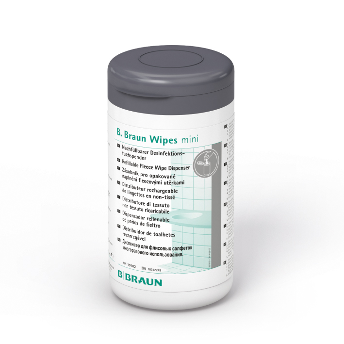 Wipes mini Spenderdose mit grauem Deckel (ohne Vliesrolle)