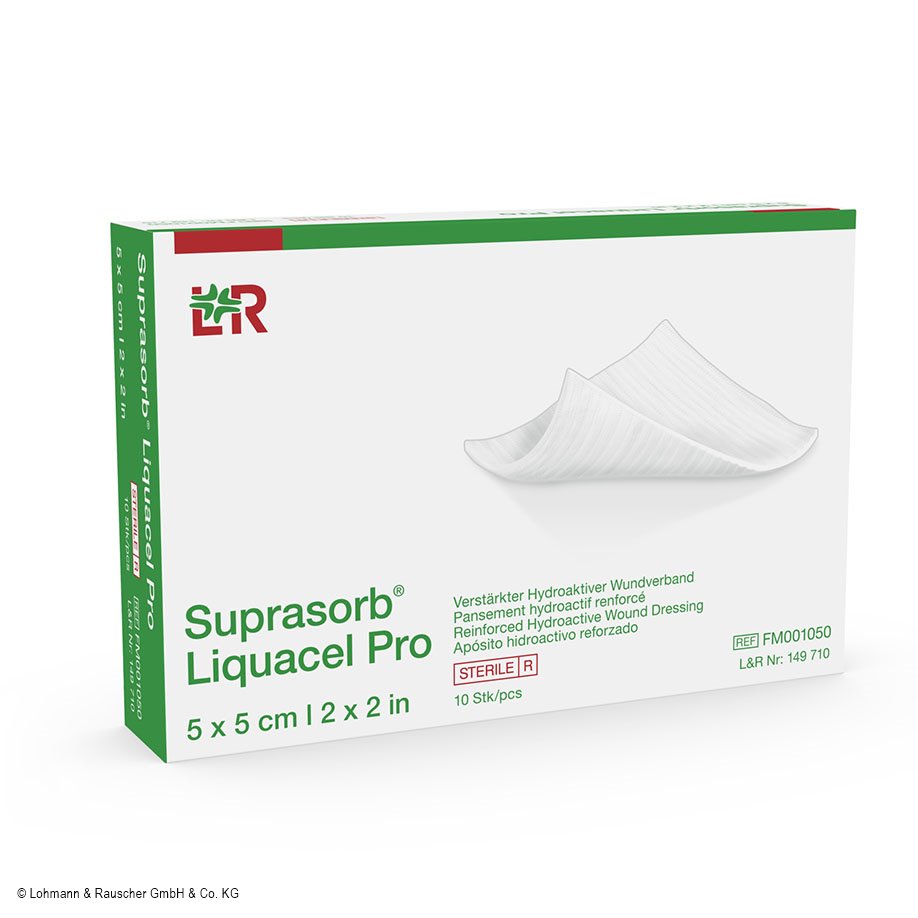 Suprasorb Liquacel Pro Kompresse steril, 5 x 5 cm (10 Stck.)