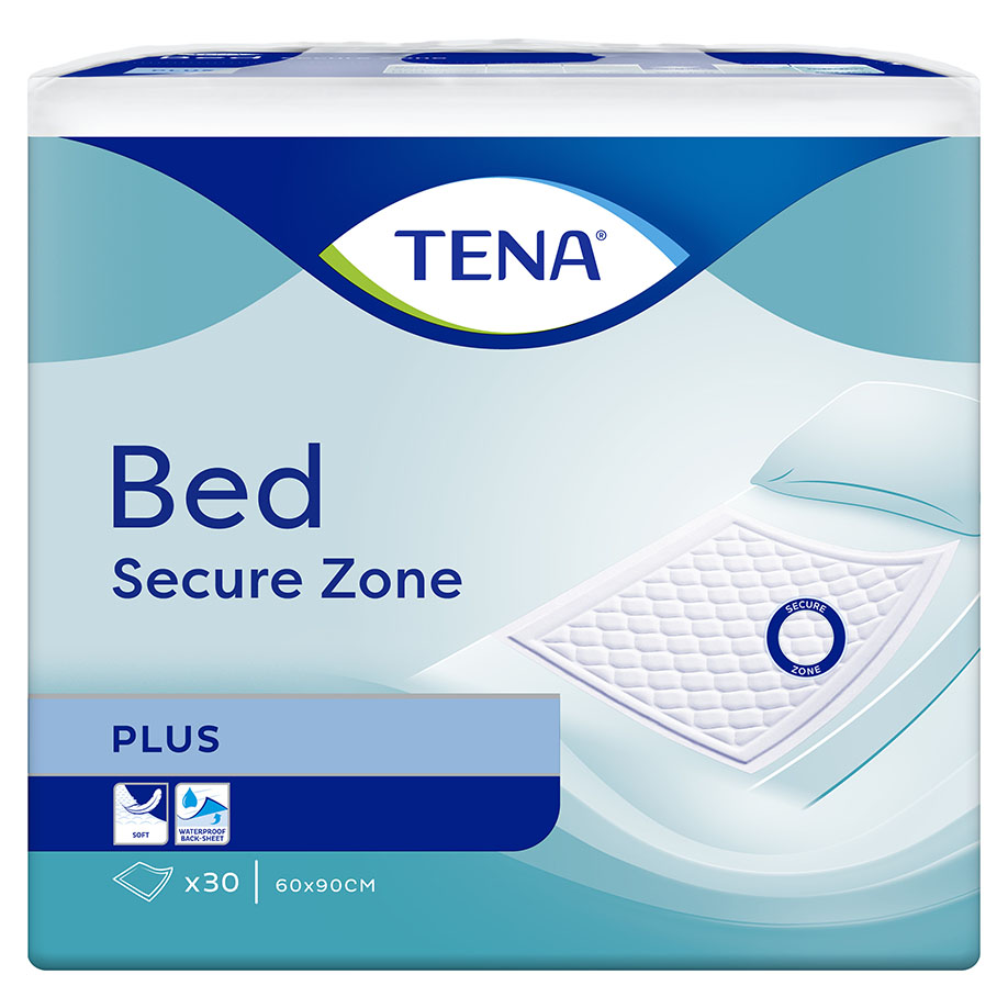 TENA Bed Plus (4 x 30 Stck.), Bettschutzeinlagen 60 x 90 cm blau