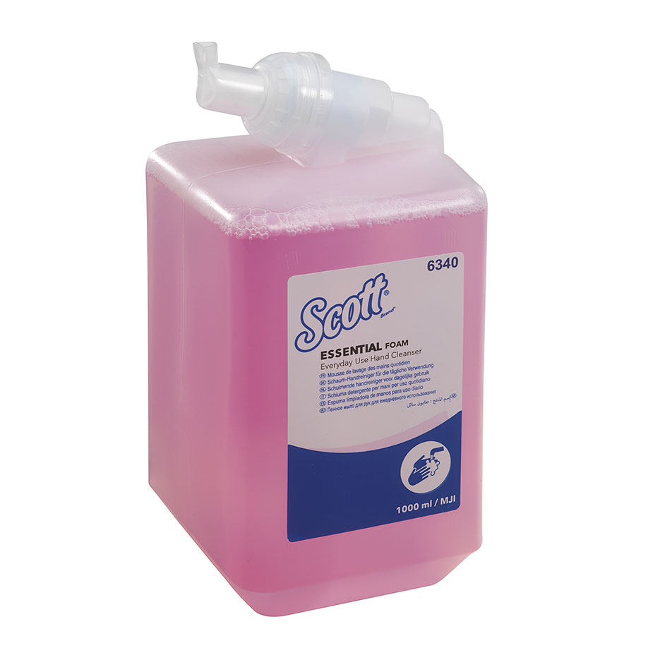 SCOTT ESSENTIAL luxuriöse Schaumseife, normal, rosa, parfümiert (6 x 1 Ltr.)