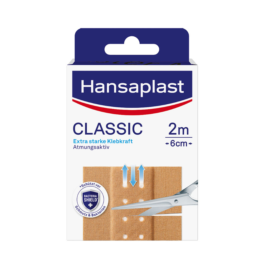 Hansaplast Classic Wundschnellverband hautfarben, 2 m x 6 cm
