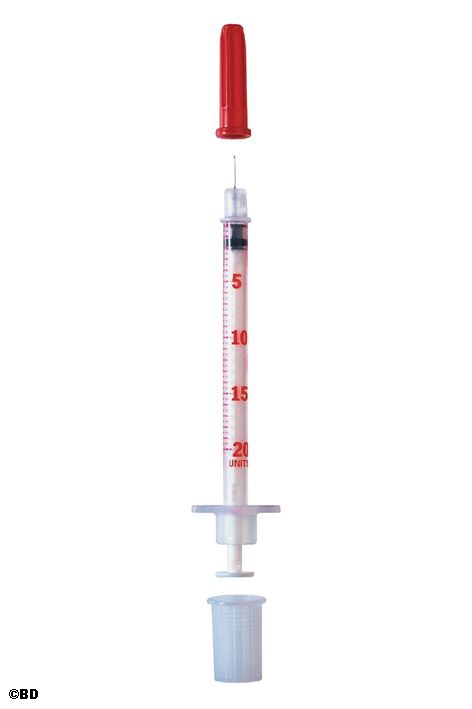 Micro-Fine+ Insulinspritzen 0,5 ml, U-40, mit Kanüle 0,30 x 8 mm (100 Stck.)