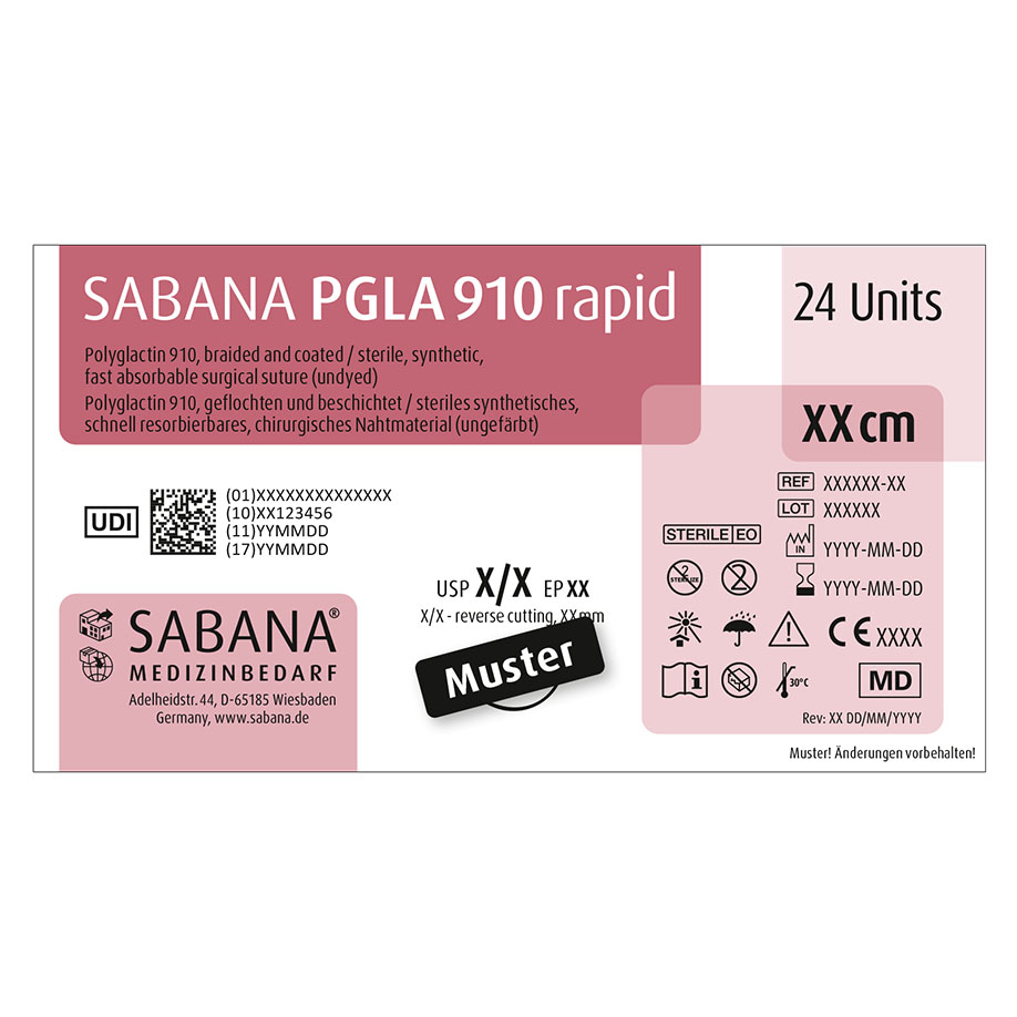 SABANA PGLA 910 rapid 4-0=1,5 ungefärbt Nahtmaterial Fadenlänge 45 cm (24 Stck.)