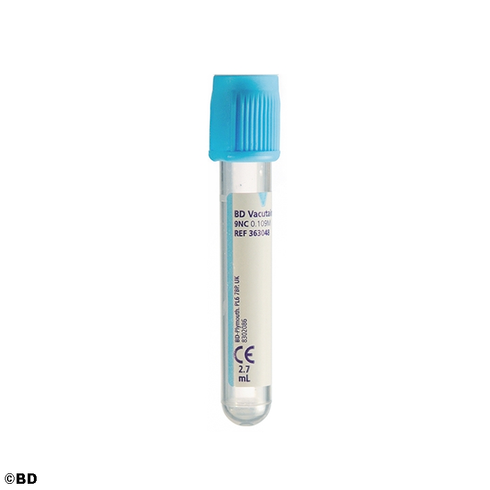 BD Vacutainer Plus Gerinnungsröhrchen aus PET, 2,7 ml, Natrium-Citrat,