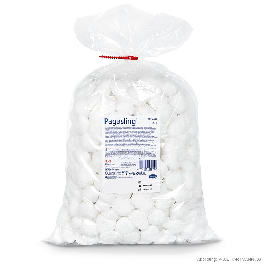 Pagasling Schlinggazetupfer unsteril Gr. 3, pflaumengroß (2 x 500 Stck.)