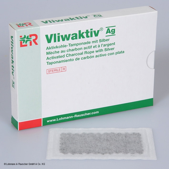 Vliwaktiv Ag Aktivkohle-Tamponaden mit Silber,steril, 10 x 10 cm (10 Stck.)