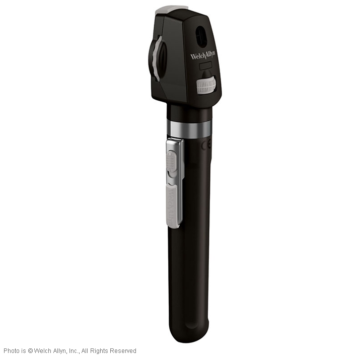 Pocket Plus LED Ophthalmoskop onyxschwarz, inkl. Handgriff und Etui