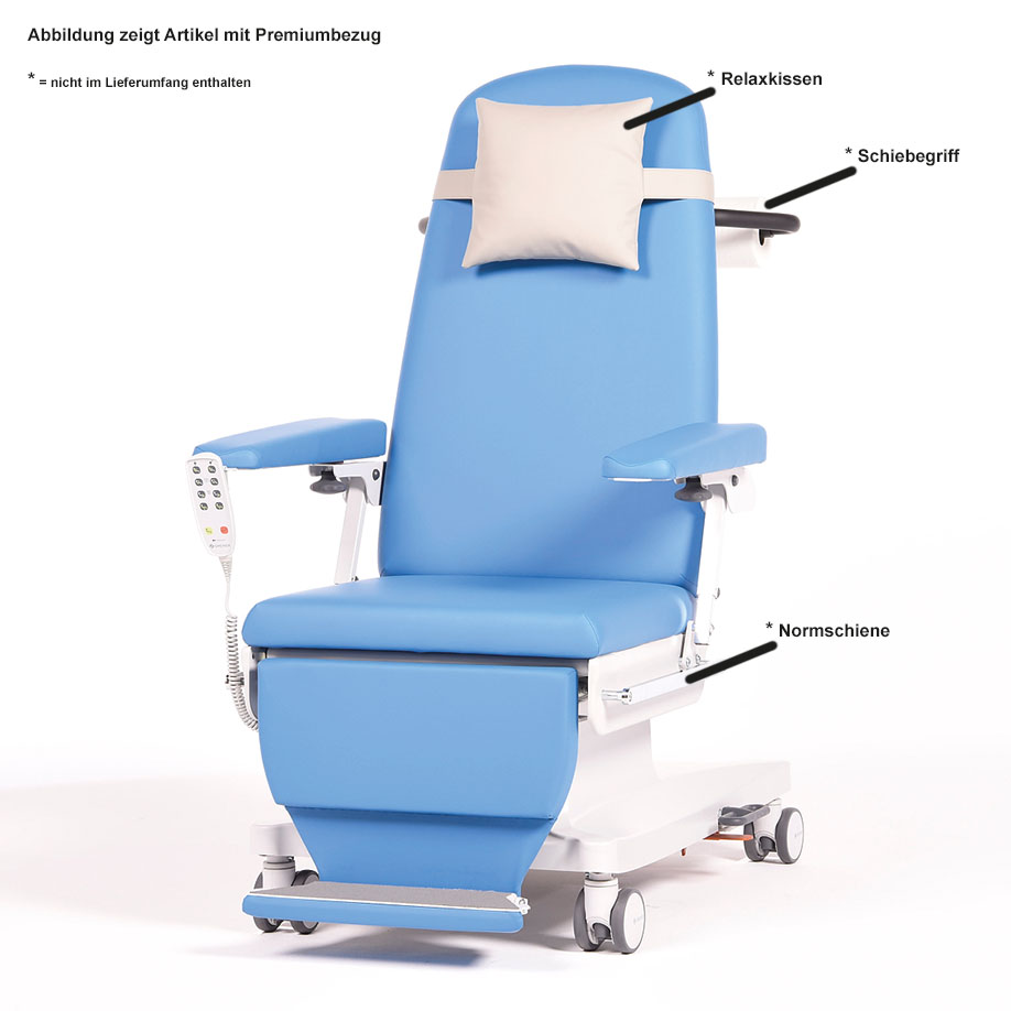 Infusionsliege und Transfusionsliege Multiline next IT, mit 4 Motoren,