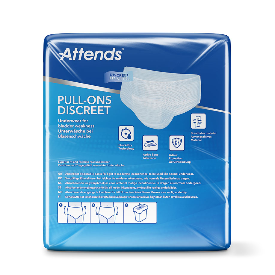 *Attends Pull-Ons discreet Underwear 3 L, Einmalhosen, weiß (10 Stck.) - ausser Handel - / Alternative: ATT 212776