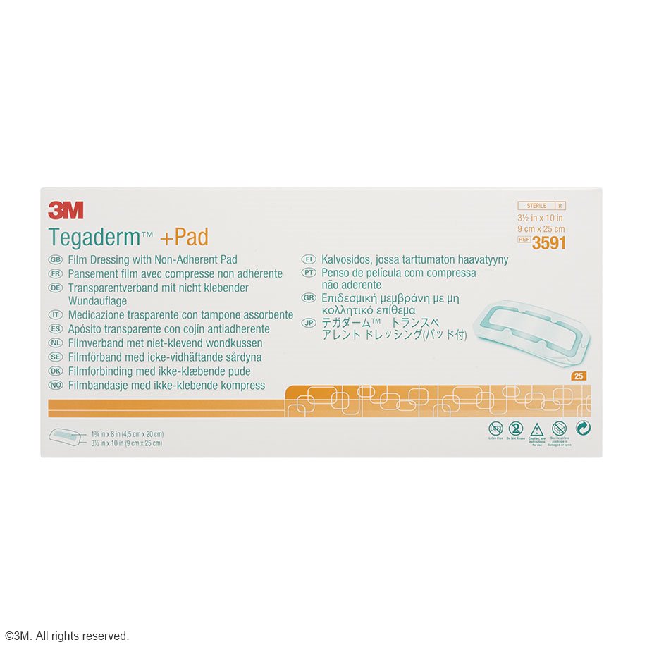 3M Tegaderm + Pad Transparentverband, 9 x 25 cm (25 Stck.)