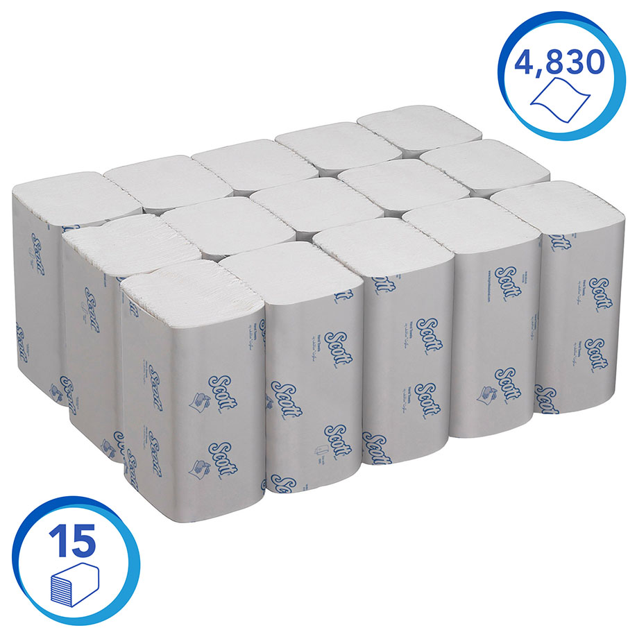 SCOTT Control Falthandtücher 1-lagig, weiß, 21,2 x 20,0 cm (15 x 322 Bl.)