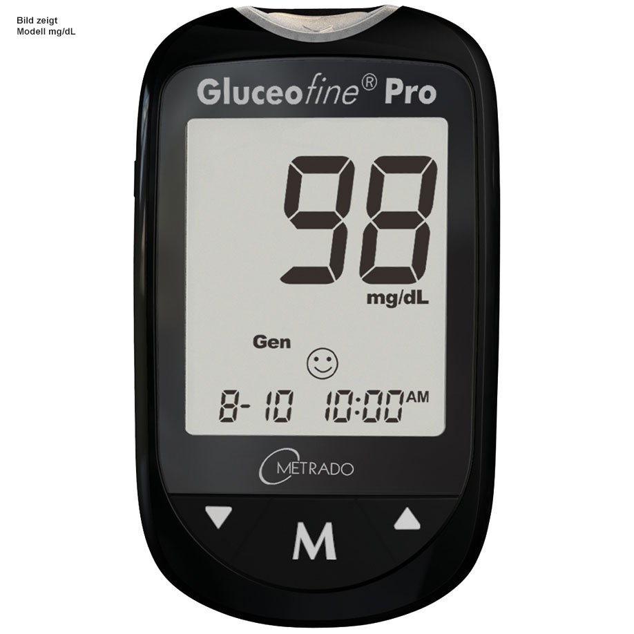 Gluceofine Pro Blutzuckermesssystem mmol/L