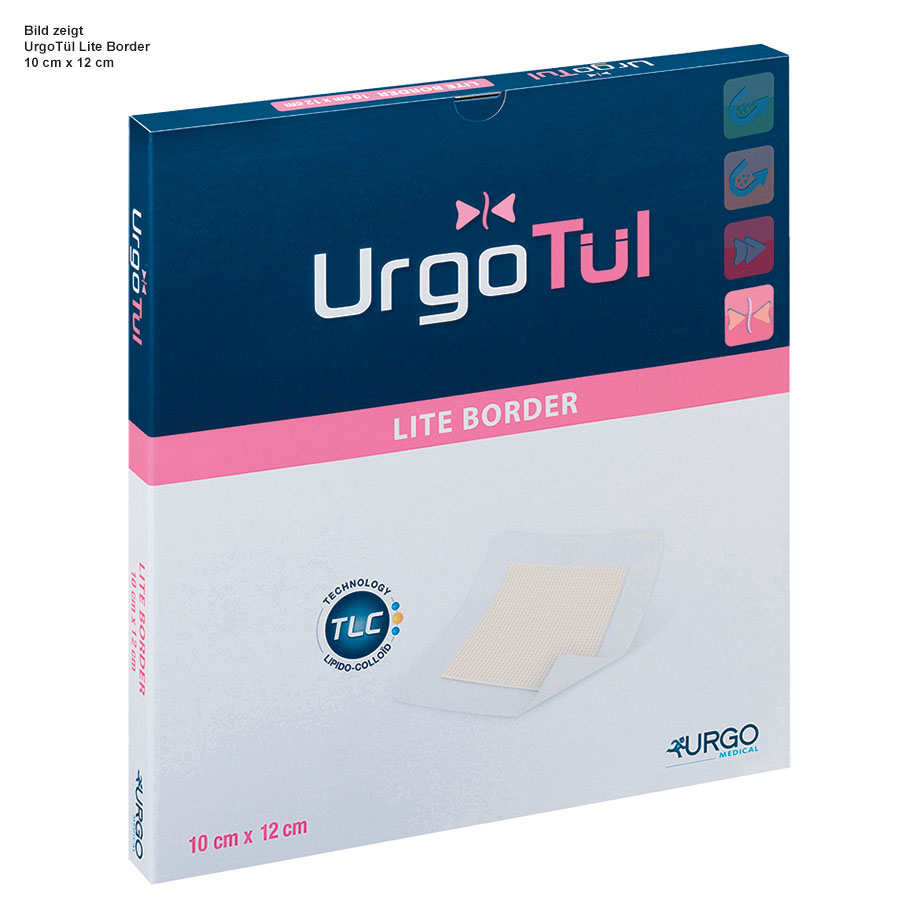UrgoTül Lite Border Gazewundverband, 10 x 12 cm (10 Stck.)