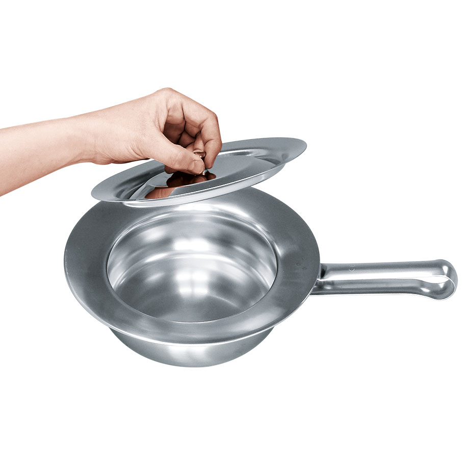 Stechbecken mit Flachgriff und Deckel für Kinder