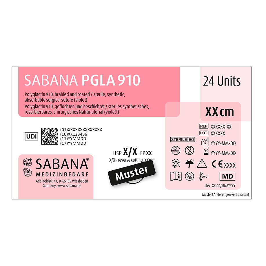 SABANA PGLA 910 2-0=3 violett Nahtmaterial Fadenlänge 70 cm (24 Stck.)